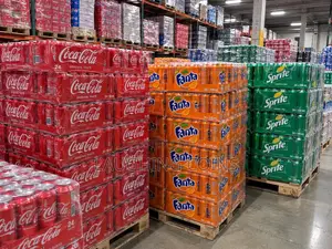 Coke, Fanta, and Sprite Cans