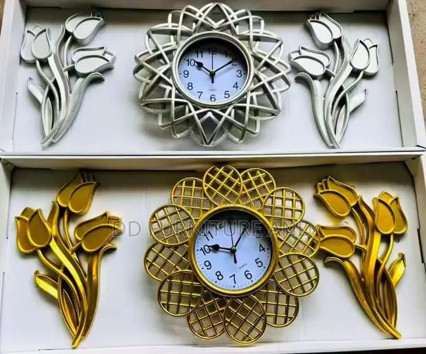 Gold Sunburst Wall Clock - 1