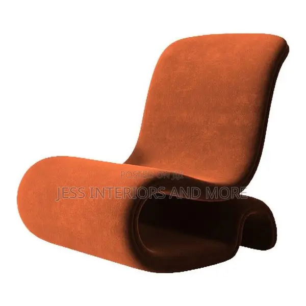 Curved Accent Chair with High Backrest - 1