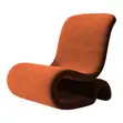Curved Accent Chair with High Backrest - 1