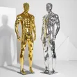 Large Gold Muscular Man Mannequin - Fiberglass - 3