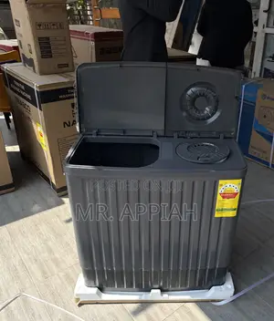 Freestanding Nasco 11kg Twin Tub Washing Machine (Dark Gray)