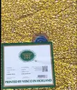 Original Vlisco Holland Wax 6 Yards - Yellow Blue Target Print - 3