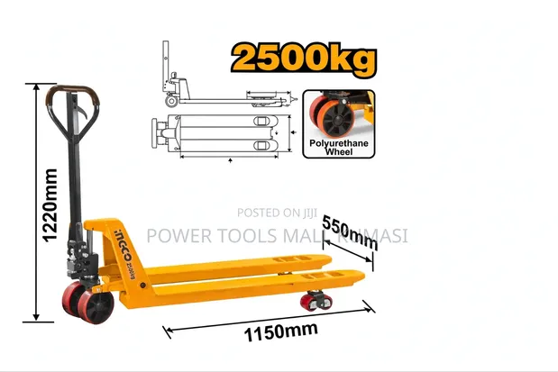 INGCO Hand Pallet Truck - 2500kg Capacity - 1