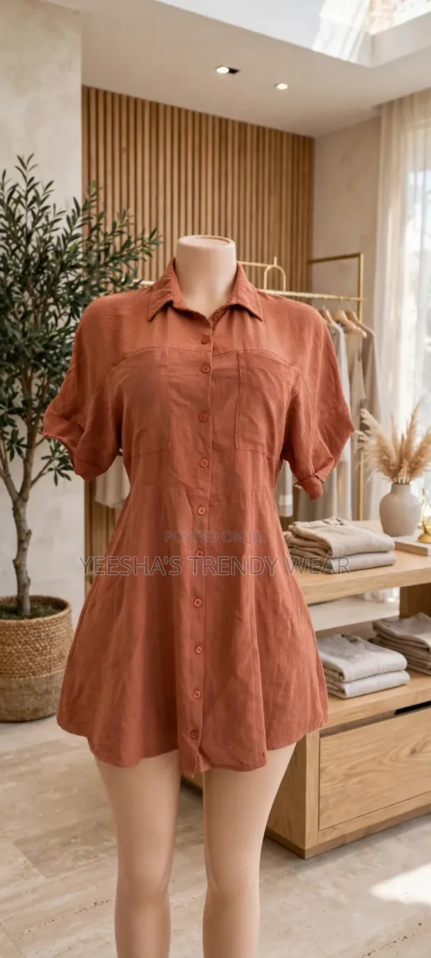 Terracotta Shirt Dress - Free Size - 1