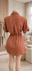 Terracotta Shirt Dress - Free Size - 2