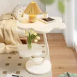 2-Tier Flower-Shaped Wooden Side Table - 1