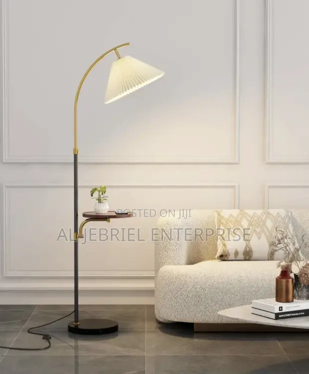 Luxury Arc Floor Lamp with Side Table - 1
