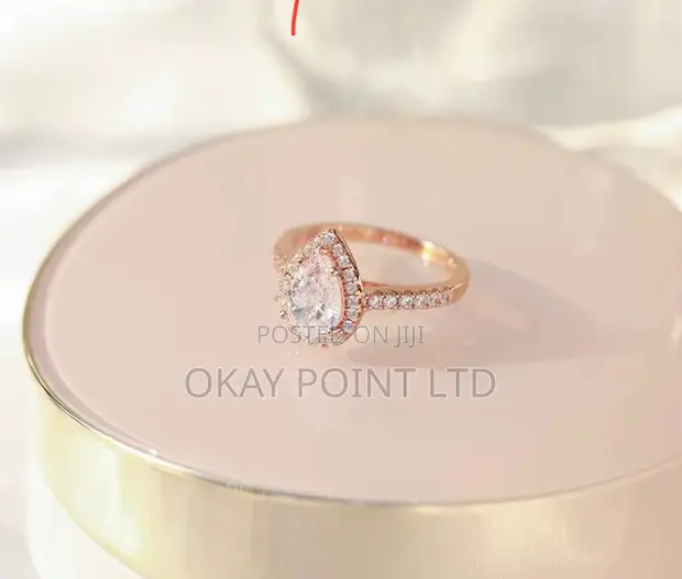 Pure Sterling Silver Pear Cut Bridal Ring Set - 1