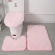 3-Piece Toilet Fluffy Carpet Set - 3