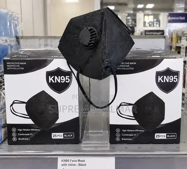 KN95 Nose Masks - Black, 25 Pieces - 1