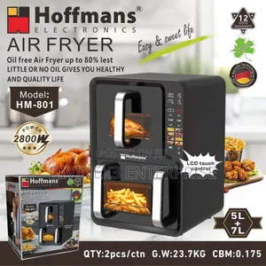 Hoffmans HM-801 Digital Air Fryer - 5L/7L Touch Control