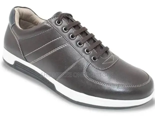 Pegasus Leather Wide Fit Trainers - Brown - 1