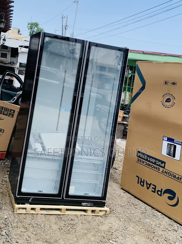 New Pearl 690L Glass Display Double-Door Fridge - 1