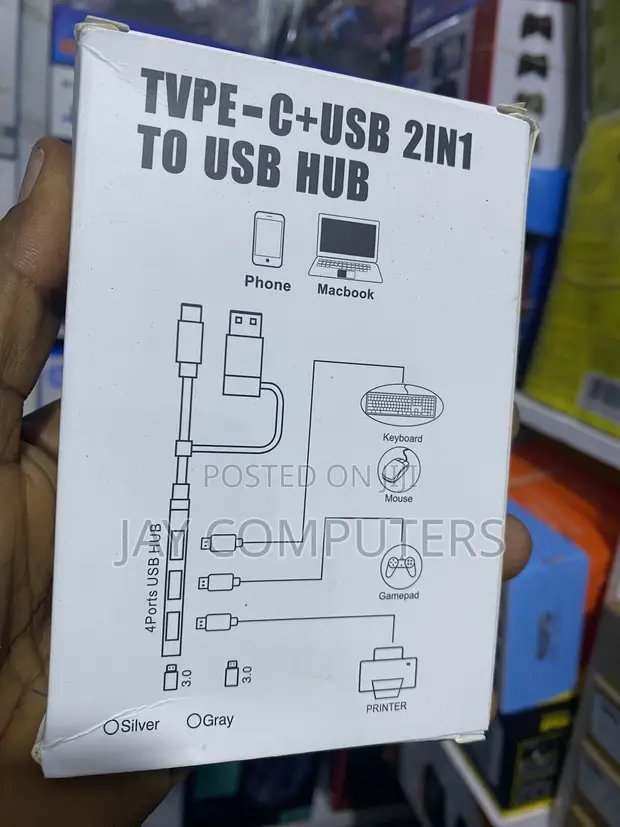 2-in-1 Type-C + USB to USB Hub (4-Port) - 1