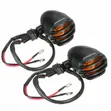 2pc Motorbike Signal Indicator Lights with Bulbs, Clamp & Screws - 2