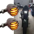 2pc Motorbike Signal Indicator Lights with Bulbs, Clamp & Screws - 3