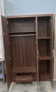 Brown 3-Door Wooden Wardrobe - 2
