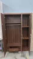 Brown 3-Door Wooden Wardrobe - 3