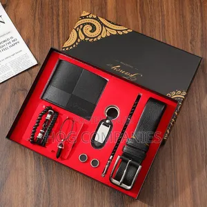 Men's Wallet, Belt, Necklace, Bracelet, Key Holder, Cufflinks Gift Set Box