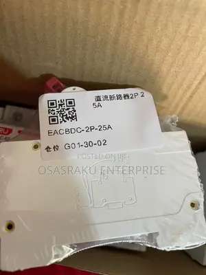 2-Pole 25A DC MCB Circuit Breaker 1000V
