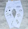 Black Cross Print Baggy Jeans - 2