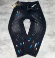 Black Cross Print Baggy Jeans - 4
