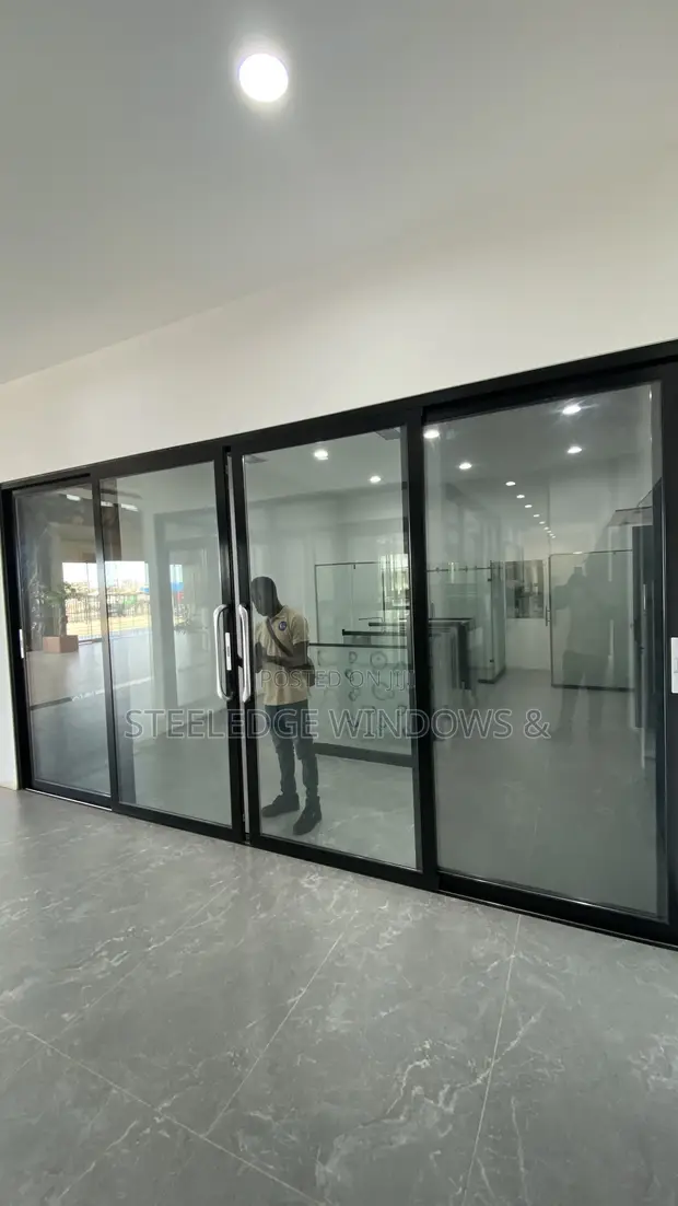 Heavy Duty 4-Panel Sliding Door with Wire Net - 1