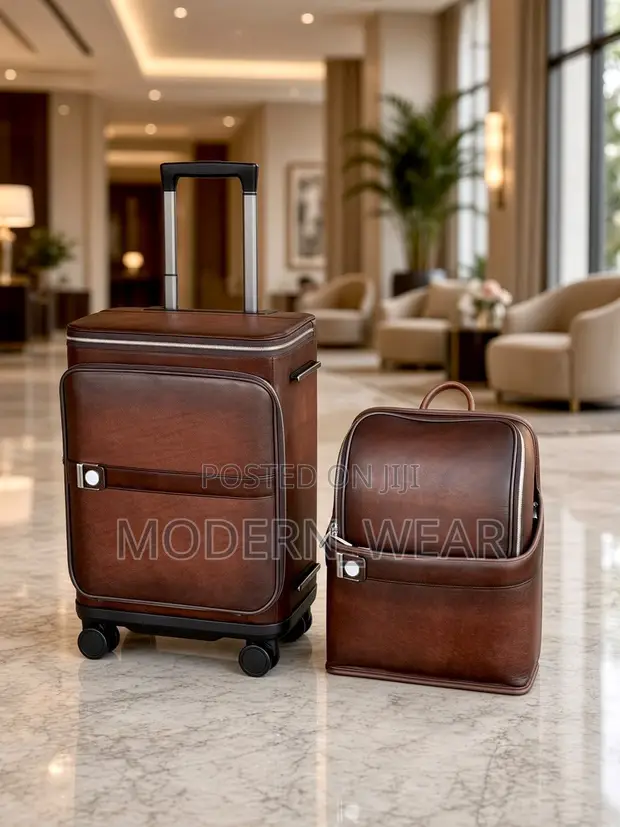 Genuine Leather Executive Travel Set Suitcase - 1