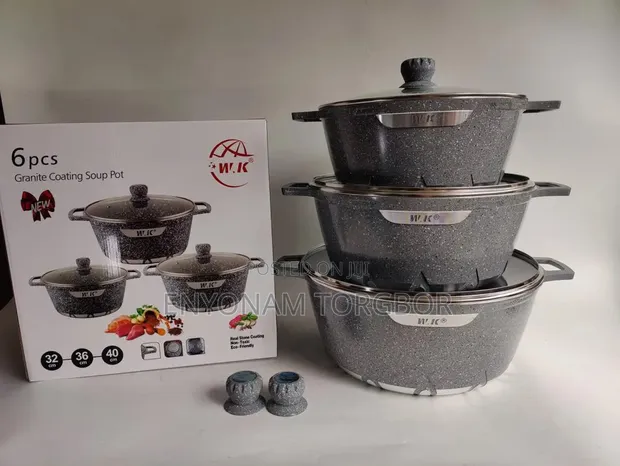W.K 6pcs Granite Coating Soup Pot Set - 1