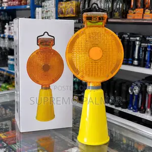 Solar Powered LED Amber Traffic Cone Warning Beacon - Automatic