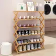 Foldable Bamboo Shoe Rack - 6-Tier - 4