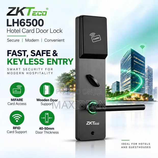 ZKTeco LH6500 Super Thin RFID Hotel Door Lock - 1