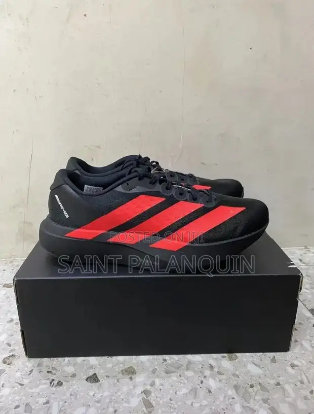Adidas Adizero EVO SL Running Sneakers - Black/Lucid Red - 1