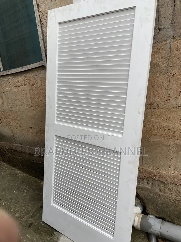 White Louvered Wooden Door - Brand New - 1