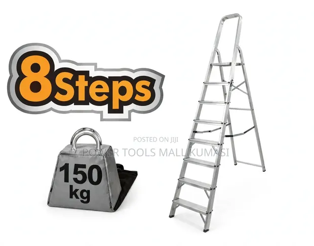 INGCO Household Aluminium Step Ladder - 8 Steps - 1