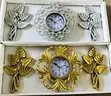 3-in-1 Gold Frame Wall Clock / Decor - 1