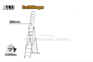 INGCO 3-Section Extension Ladder (3x9 Steps)