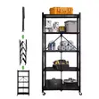 5 Tier Foldable Storage Rack with Wheels - 1