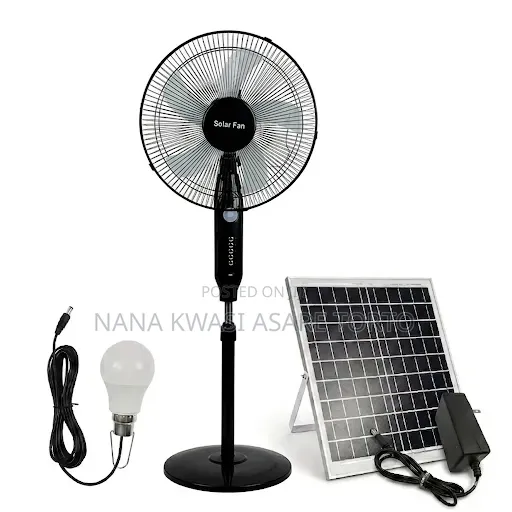 Quality Solar Rechargeable Standing Fan - 16-Inch - 1