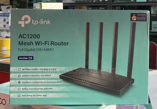 TP-Link Archer C6 AC1200 Mesh Wi-Fi Router - 1