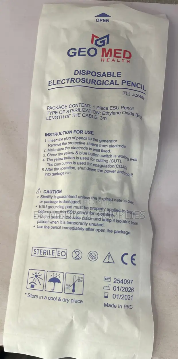 Disposable Electrosurgical Pencil (Diathermy Pencil) - 1