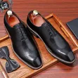 Men's Black & Brown Oxford Shoes - Cowhide Leather - 1