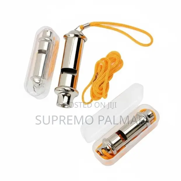 Metal Referee Whistle with Lanyard - 1
