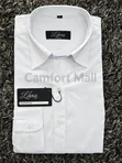 Ladies' Long-Sleeve Striped and Plain Cotton Shirt - 3