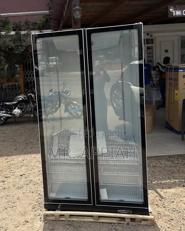 Premium Classic Pearl PVC-801-27AA 2 Door Display Fridge (Black) - 1