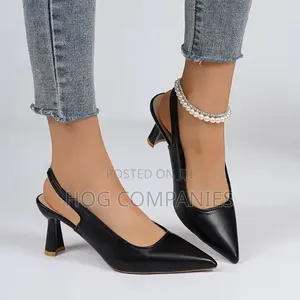 Black Women's 5cm Casual Sandals Heels