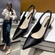 Black Women's 5cm Casual Sandals Heels - 2