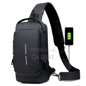 Quality Crossbody/Sling/Shoulder Bag - Black Faux Leather