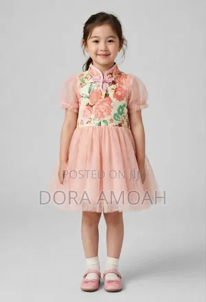 Peach Blossom Petals Dress - 2-3Y